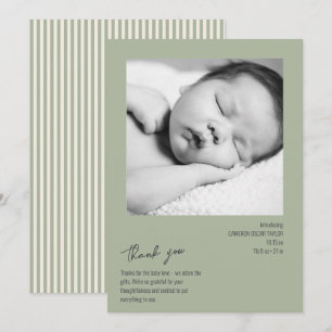Faire-part de naissance bébé rayure minimaliste Sa
