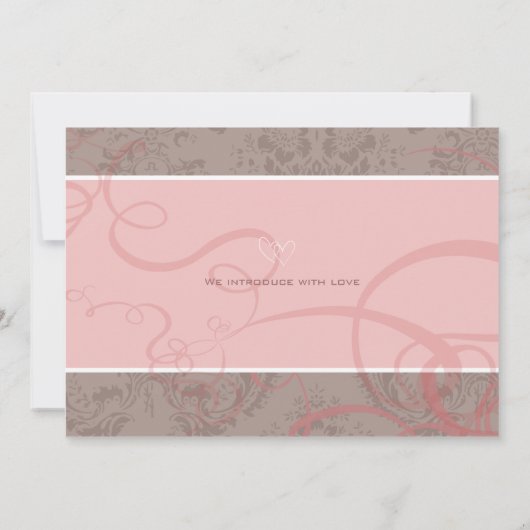 Faire-part de naissance bébé rose ruban (Dos)