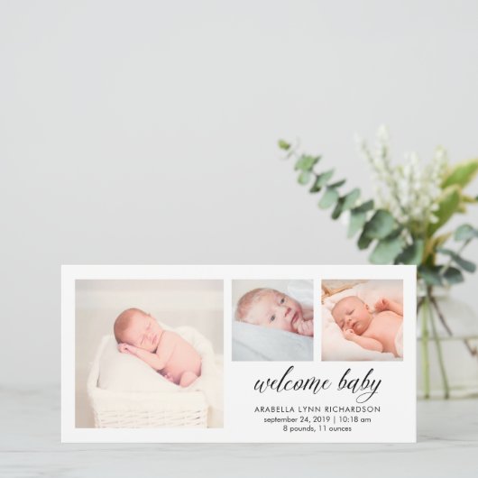 Faire-part de naissance bébé simple et élégant | 3 (Debout devant)