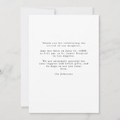 Faire-part de naissance bébé simple Photo bébé flo (Dos)