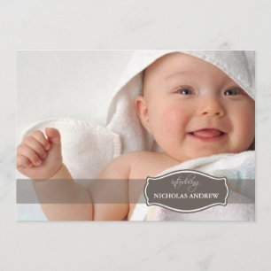 Faire-part de naissance bébé Simply Elegant (mocha