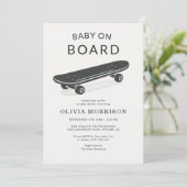 Faire-Part de Naissance Bébé Skateboard (Debout devant)