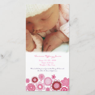 Faire-part de naissance bébé sur mesure fait Carte