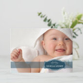 Faire-part de naissance bébé tout simplement éléga (Debout devant)