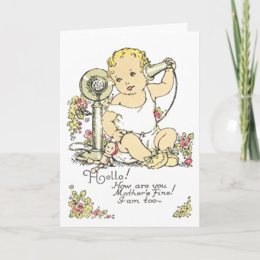 Faire-part de naissance bébé vintage (Devant)