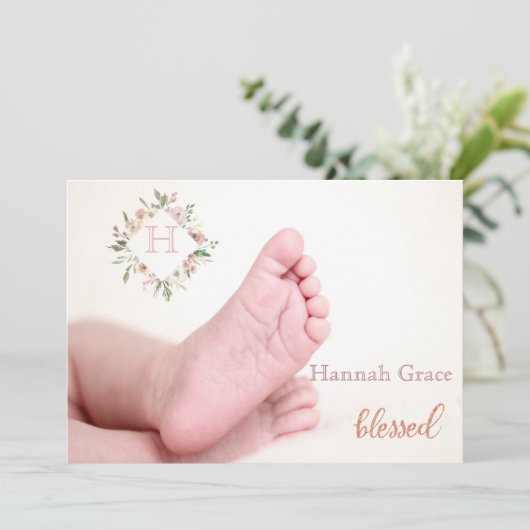 Faire-part de naissance béni de bébé de | (Debout devant)