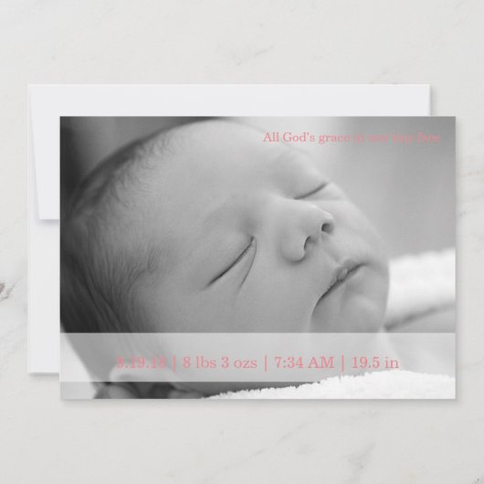 Faire-part de naissance béni de bébé de | (Dos)