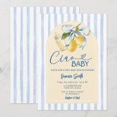 Faire-part de naissance Biberon Bébé Citron Bleu C (Devant / Derrière)