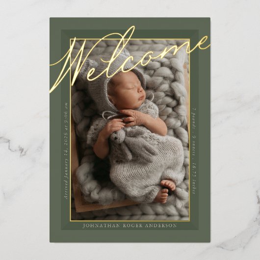 Faire-part de naissance « Bienvenue » à l'écriture (Recto)