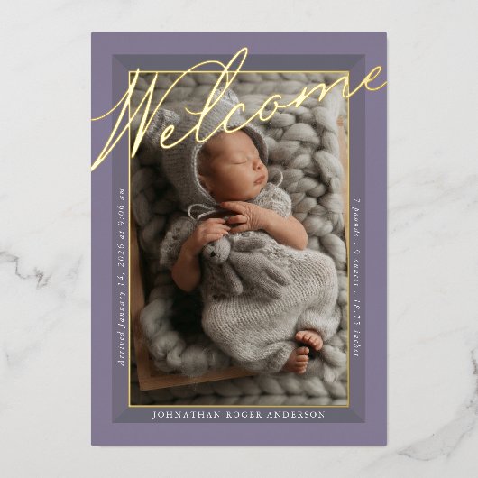 Faire-part de naissance « Bienvenue » à l'écriture (Recto)