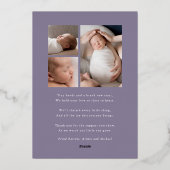 Faire-part de naissance « Bienvenue » à l'écriture (Verso)