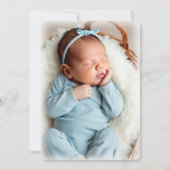 Faire-part de naissance bleu pour bébé garçon avec (Devant)