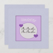 Faire-part de naissance bleu pourpre personnalisab (Devant / Derrière)