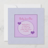 Faire-part de naissance bleu pourpre personnalisab (Dos)