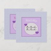 Faire-part de naissance bleu violet personnalisabl (Devant / Derrière)
