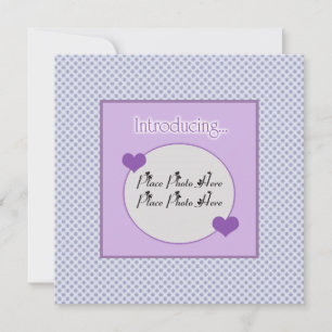 Faire-part de naissance bleu violet personnalisabl