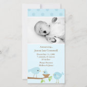 Faire-part de naissance Blue Birds (Devant)