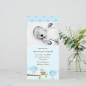 Faire-part de naissance Blue Birds (Debout devant)