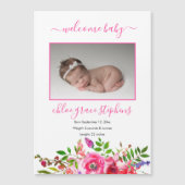 Faire-part de naissance - Boho Rose Floral Baby Gi (Devant)