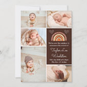 Faire-part de naissance Brown Boho Rainbow (Devant)