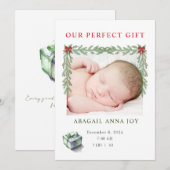 Faire-Part de Naissance Cadeau Parfait pour Bébé (Devant / Derrière)