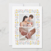 Faire-part de naissance Cadre Fleur Sauvage (Dos)