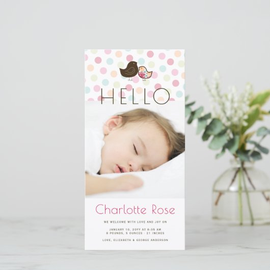 Faire-part de naissance Candy Damask Chicks (Debout devant)