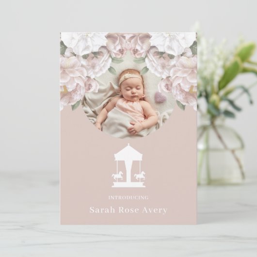 Faire-part de naissance carrousel (Debout devant)