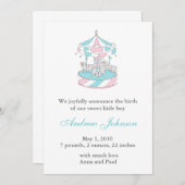 Faire-part de naissance - Carrousel (Devant / Derrière)