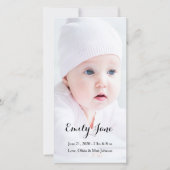 FAIRE-PART DE NAISSANCE - CARTE PHOTO (Devant)