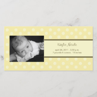 Faire-part de naissance Carte photo pois