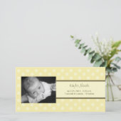 Faire-part de naissance Carte photo pois (Debout devant)