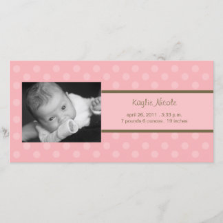Faire-part de naissance Carte photo pois