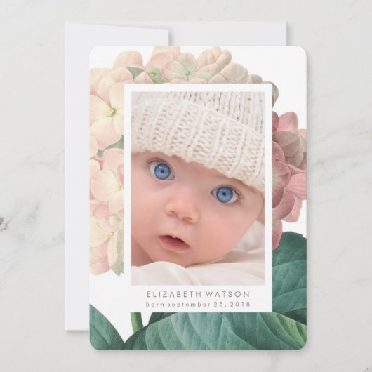 Faire-part de naissance Carte photo rose (Devant)