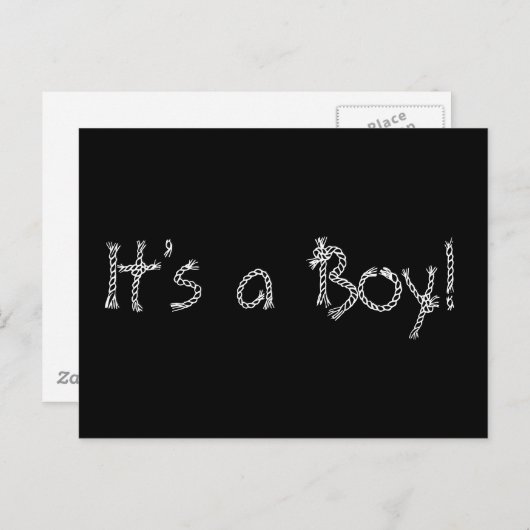 Faire-part de naissance "C'est un garçon !" (Devant / Derrière)