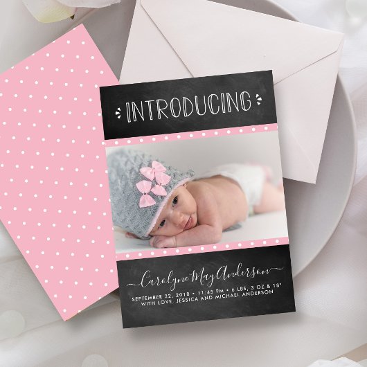 Faire-part de naissance Chalkboard moderne