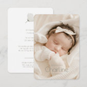 Faire-Part de naissance Charline (Devant / Derrière)