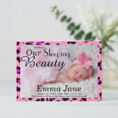Faire-part de naissance Cheetah Sleeping Beauty 3x (Debout devant)