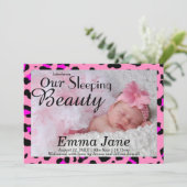 Faire-part de naissance Cheetah Sleeping Beauty Pr (Debout devant)