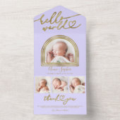 Faire-part de naissance Chic Arch Frame Hello Worl (À l'intérieur)