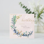 Faire-part de naissance chic avec couronne botaniq (Debout devant)