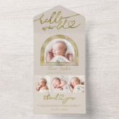 Faire-part de naissance Chic Cadre Arch Hello Worl (À l'intérieur)