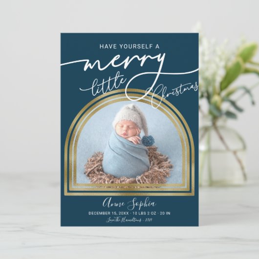 Faire-part de naissance Chic Script Arch Frame (Debout devant)