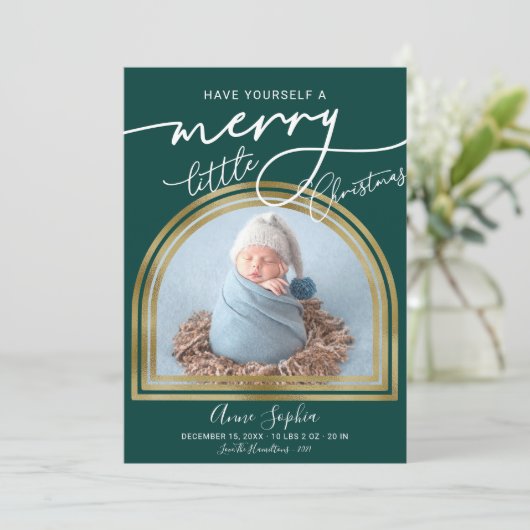 Faire-part de naissance Chic Script Arch Frame (Debout devant)