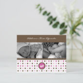 faire-part de naissance chocolat et rose (Debout devant)