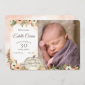 Faire-part de naissance citrouille et Merci (Devant / Derrière)