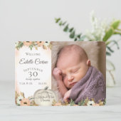 Faire-part de naissance citrouille et Merci (Debout devant)