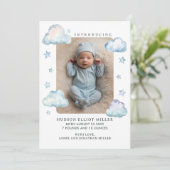 Faire-part de naissance Clouds & Stars Baby Boy Ca (Debout devant)