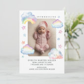 Faire-part de naissance Clouds & Stars Baby Girl C (Debout devant)