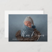 faire-part de naissance coeur Merci (Devant / Derrière)